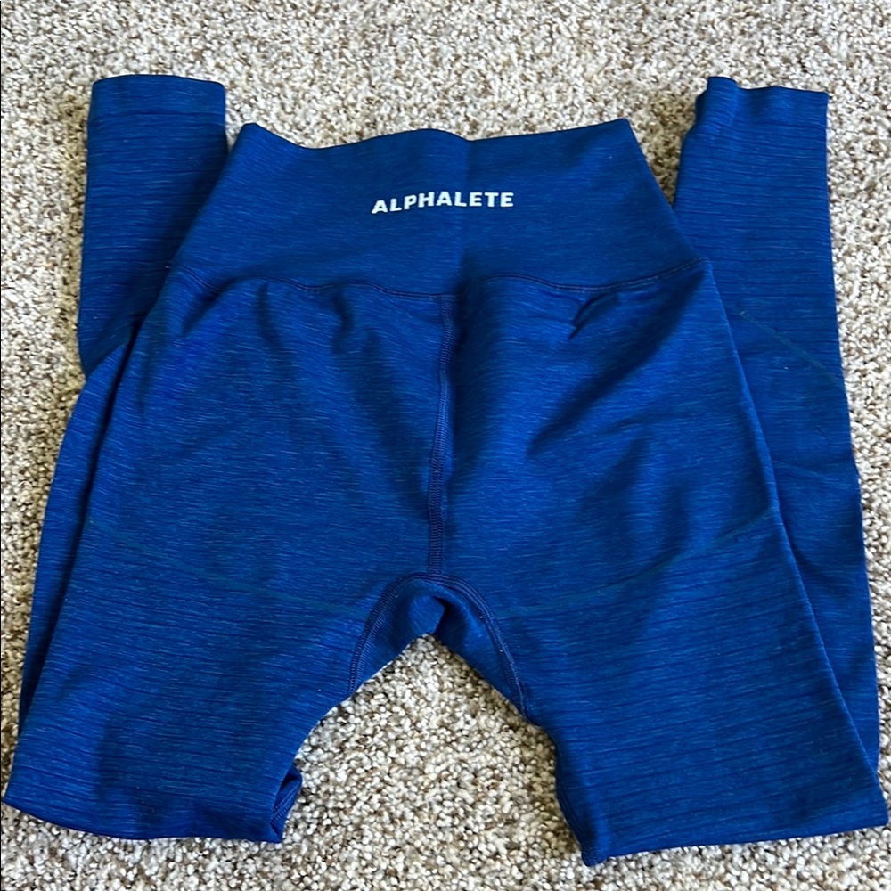 Alphalete Blue Seamless Leggings High-Rise Performance